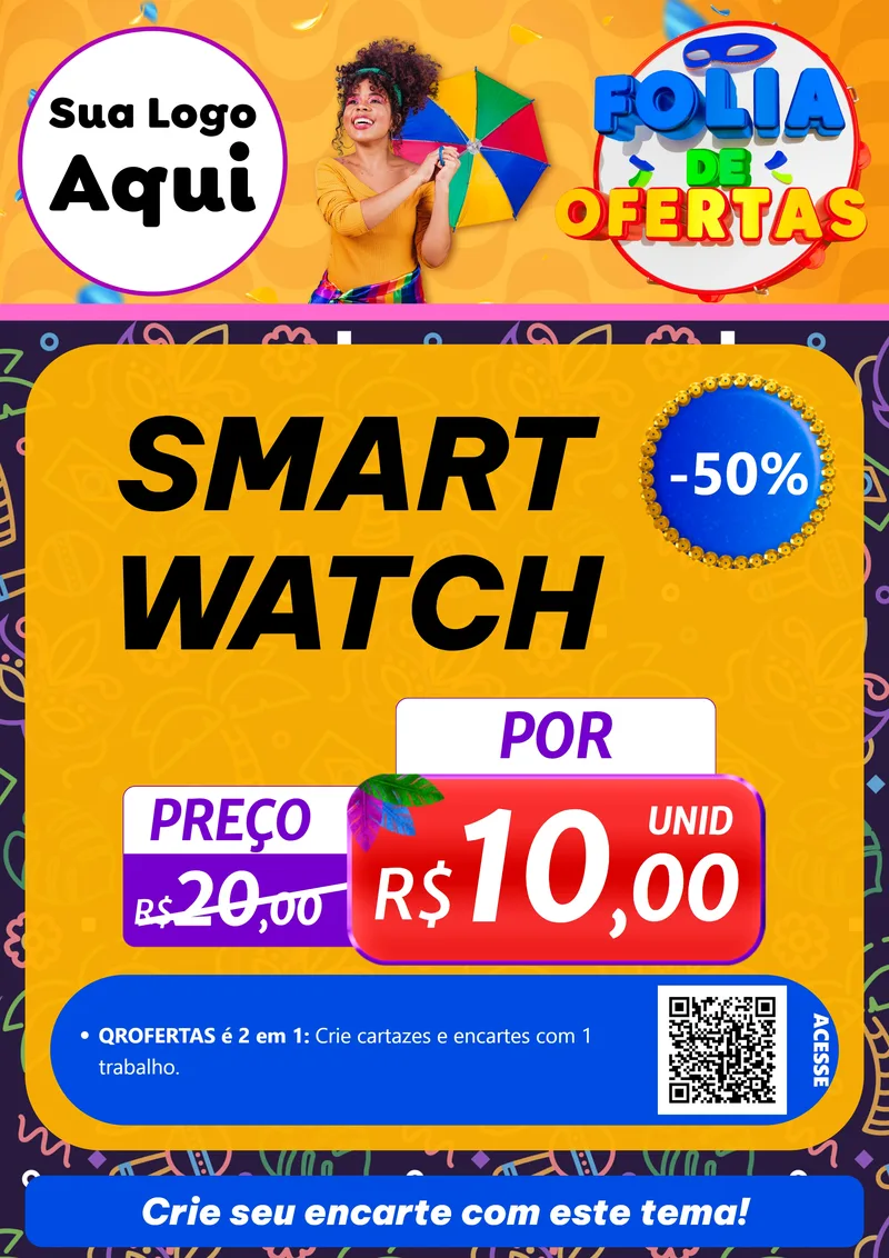 Modelo de Cartaz para Cartaz A4 Vertical com o tema Folia de Ofertas para Informática