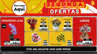 Modelo de TV para TV Horizontal com o tema Segunda de Ofertas para Floricultura e jardim