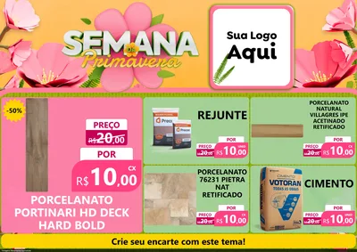Modelo de Encarte para Encarte A4 Horizontal com o tema Semana da Primavera para Pisos e revestimentos