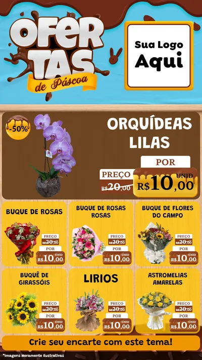 Modelo de Rede Social para Stories com o tema Ofertas de Páscoa para Floricultura e jardim
