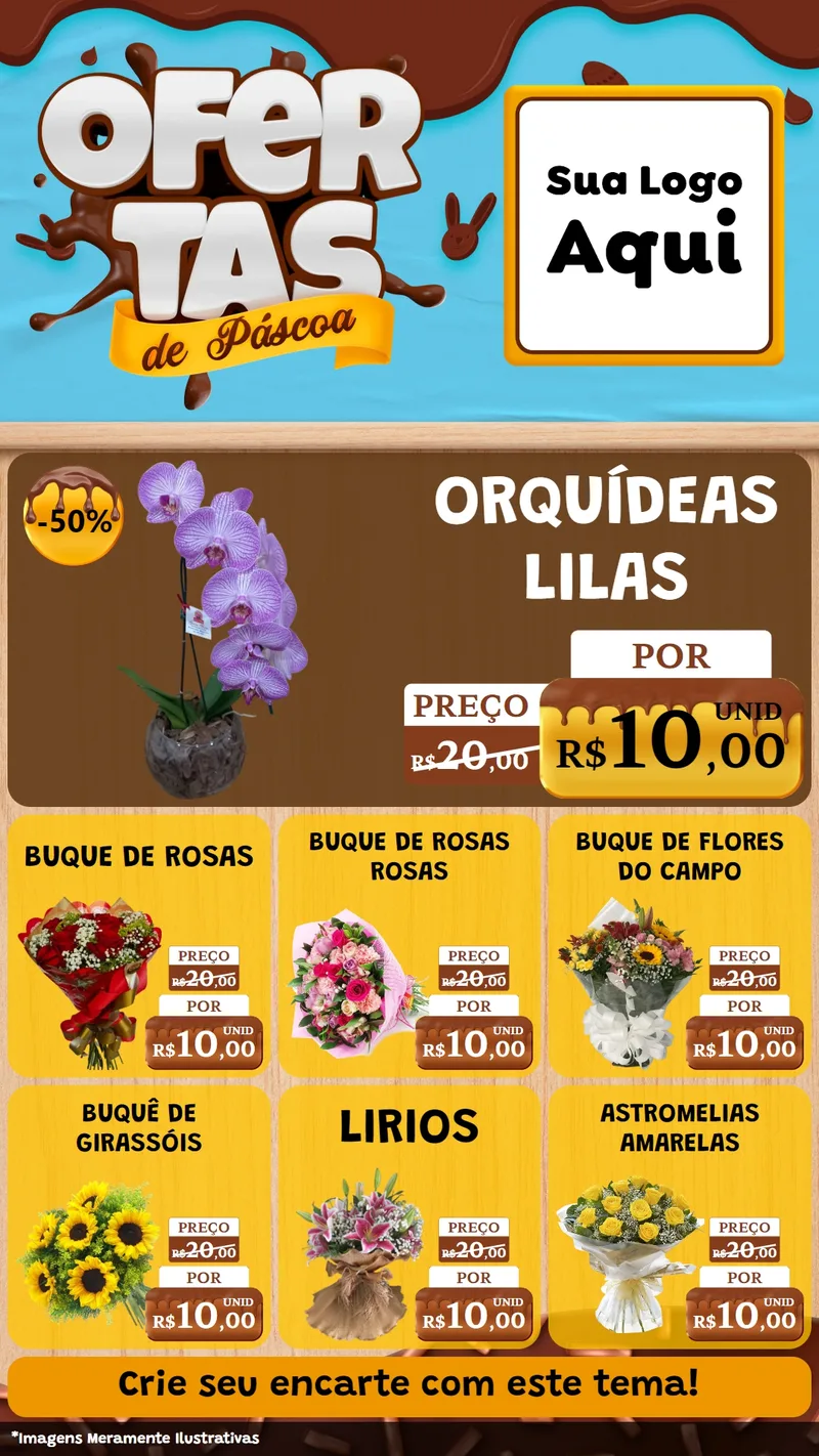 Modelo de Rede Social para Stories com o tema Ofertas de Páscoa para Floricultura e jardim
