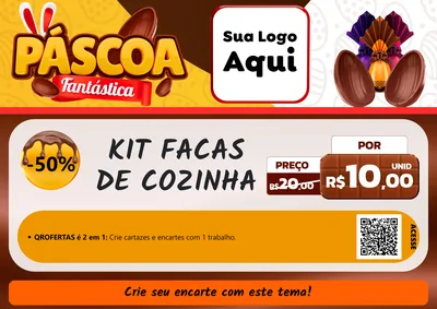 Modelo de Cartaz para Cartaz A4 Horizontal com o tema Páscoa Fantástica para Utilidades Domésticas