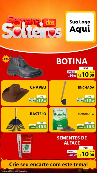 Modelo de TV para TV Vertical com o tema Semana dos Solteiros para Agropecuária