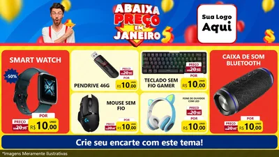 Modelo de TV para TV Horizontal com o tema Abaixa Preço em Janeiro para Informática