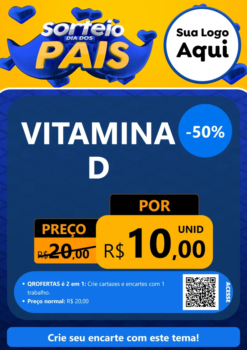 Modelo de Cartaz para Cartaz A4 Vertical com o tema Sorteio Dia dos Pais para Farmácia