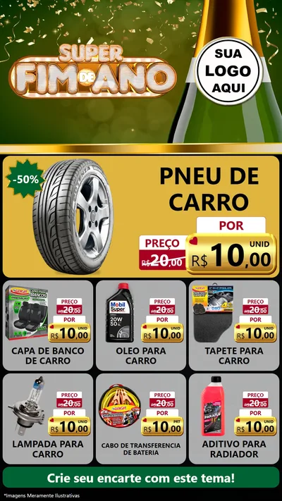 Modelo de Rede Social para Stories com o tema Super Fim de Ano para Auto peças