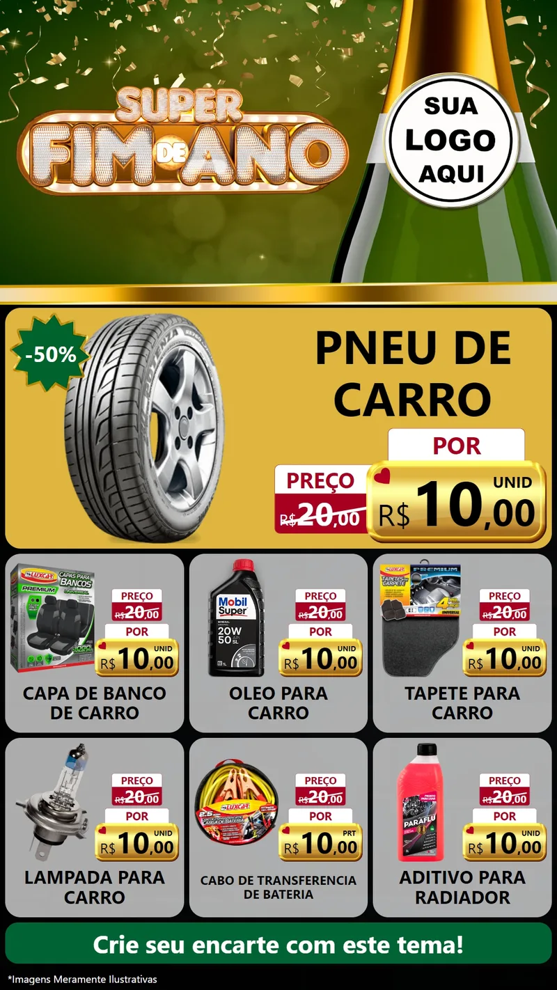Modelo de Rede Social para Stories com o tema Super Fim de Ano para Auto peças