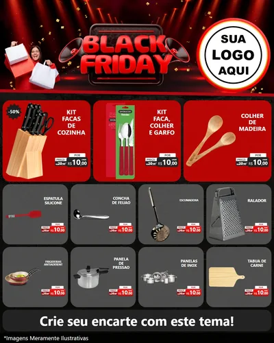 Modelo de Rede Social para Feed Instagram com o tema Black Friday para Utilidades Domésticas