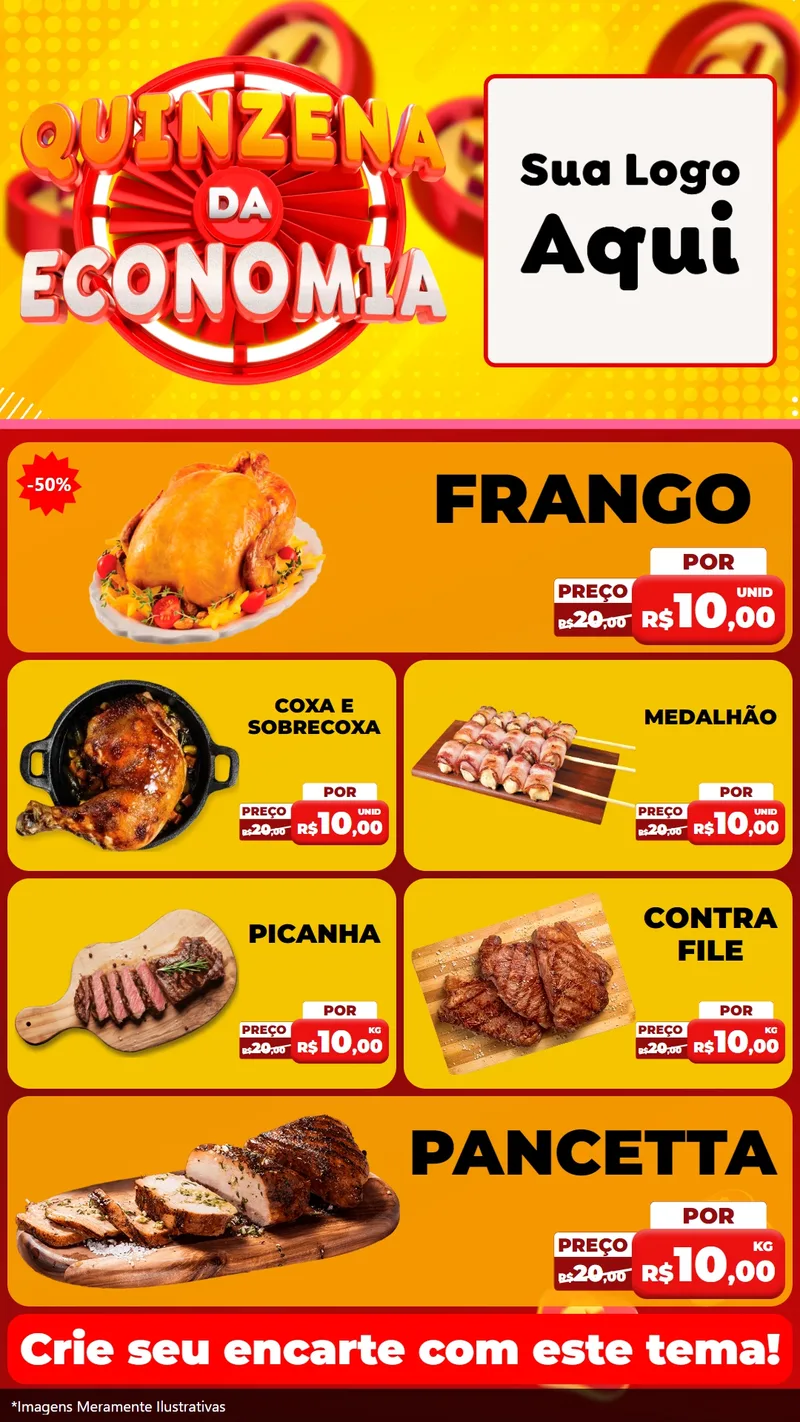 Modelo de TV para TV Vertical com o tema Quinzena Da Economia para Assados