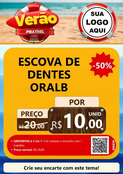 Modelo de Cartaz para Cartaz A4 Vertical com o tema Verão Imbatível para Higiene Pessoal