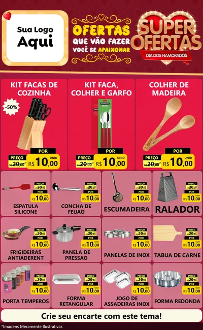 Modelo de Encarte para Encarte Grande com o tema Dia dos Namorados para Utilidades Domésticas