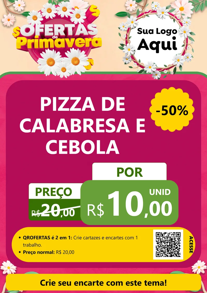 Modelo de Cartaz para Cartaz A4 Vertical com o tema Ofertas de Primavera para Pizzaria