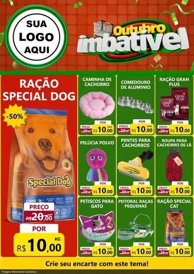 Modelo de Encarte para Encarte A4 Vertical com o tema Outubro Imbatível para Pet Shop