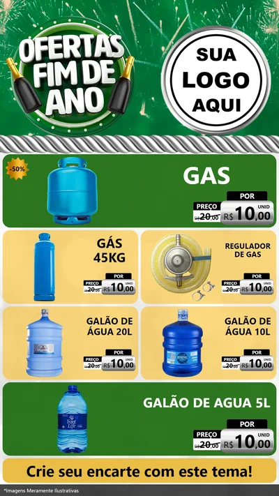 Modelo de TV para TV Vertical com o tema Ofertas Fim de Ano para Água e gás