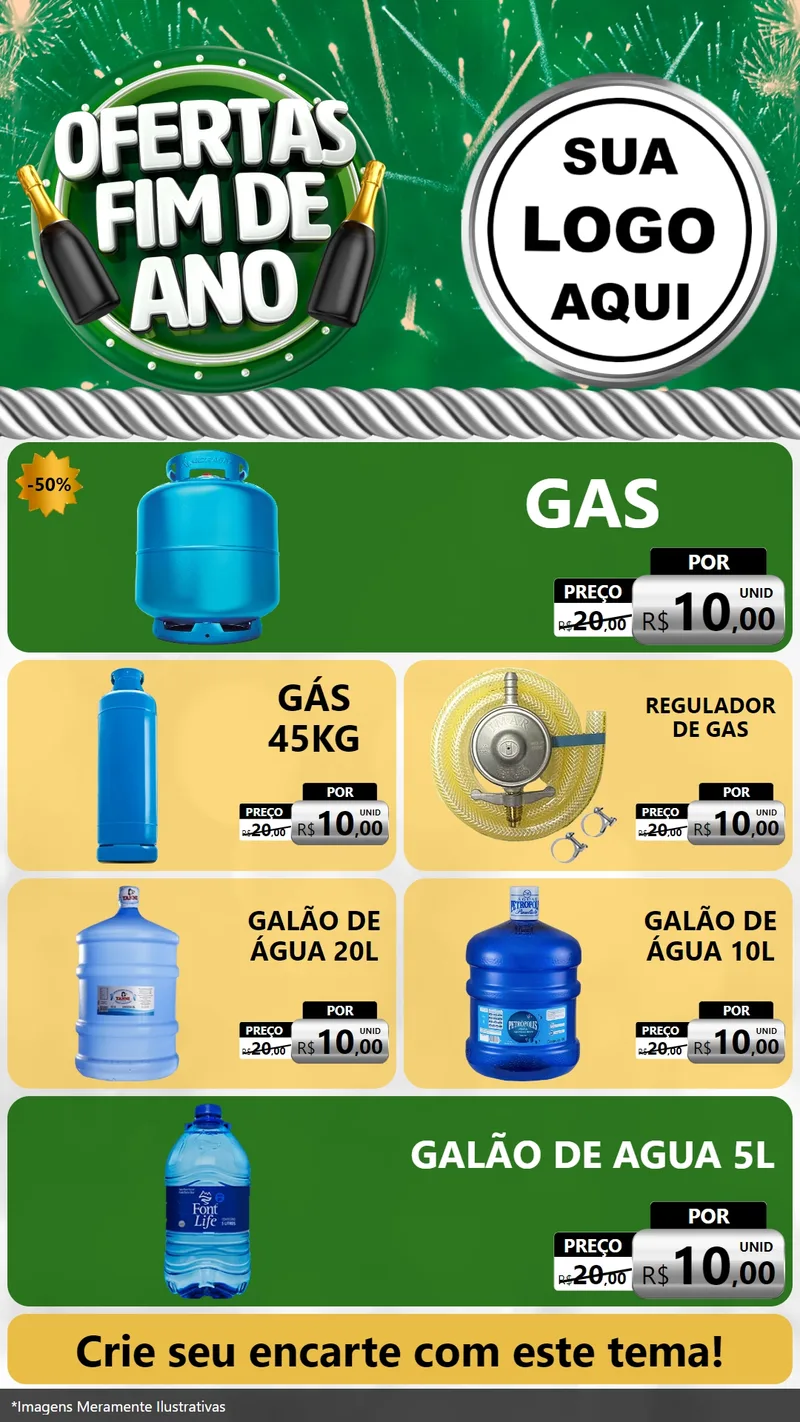 Modelo de TV para TV Vertical com o tema Ofertas Fim de Ano para Água e gás