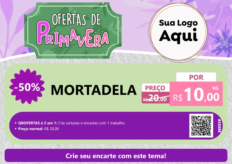 Modelo de Cartaz para Cartaz A4 Horizontal com o tema Ofertas de Primavera para Frios e Laticínios
