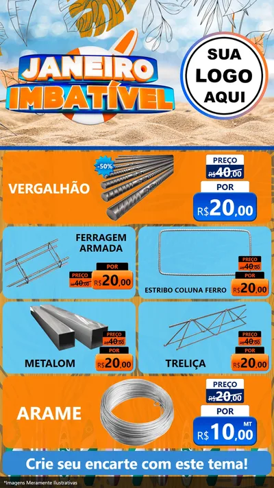 Modelo de TV para TV Vertical com o tema Janeiro Imbatível para Ferragens