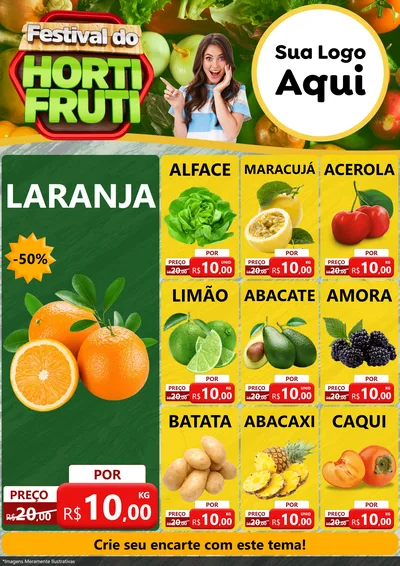 Modelo de Encarte para Encarte A4 Vertical com o tema Festival do Hortifrúti para Hortifrúti