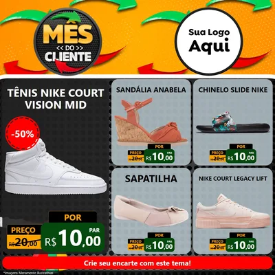 Modelo de Rede Social para Feed Facebook com o tema Mês do Cliente para Calçados