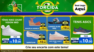 Modelo de TV para TV Horizontal com o tema Torcida para Calçados