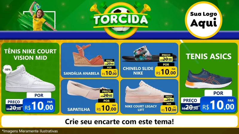 Modelo de TV para TV Horizontal com o tema Torcida para Calçados