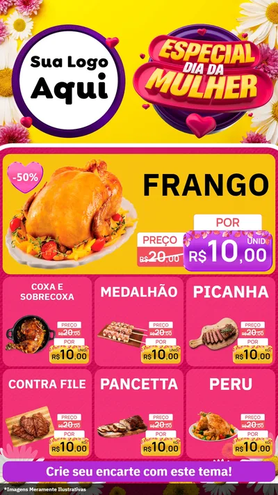 Modelo de Rede Social para Stories com o tema Especial Dia da Mulher para Assados