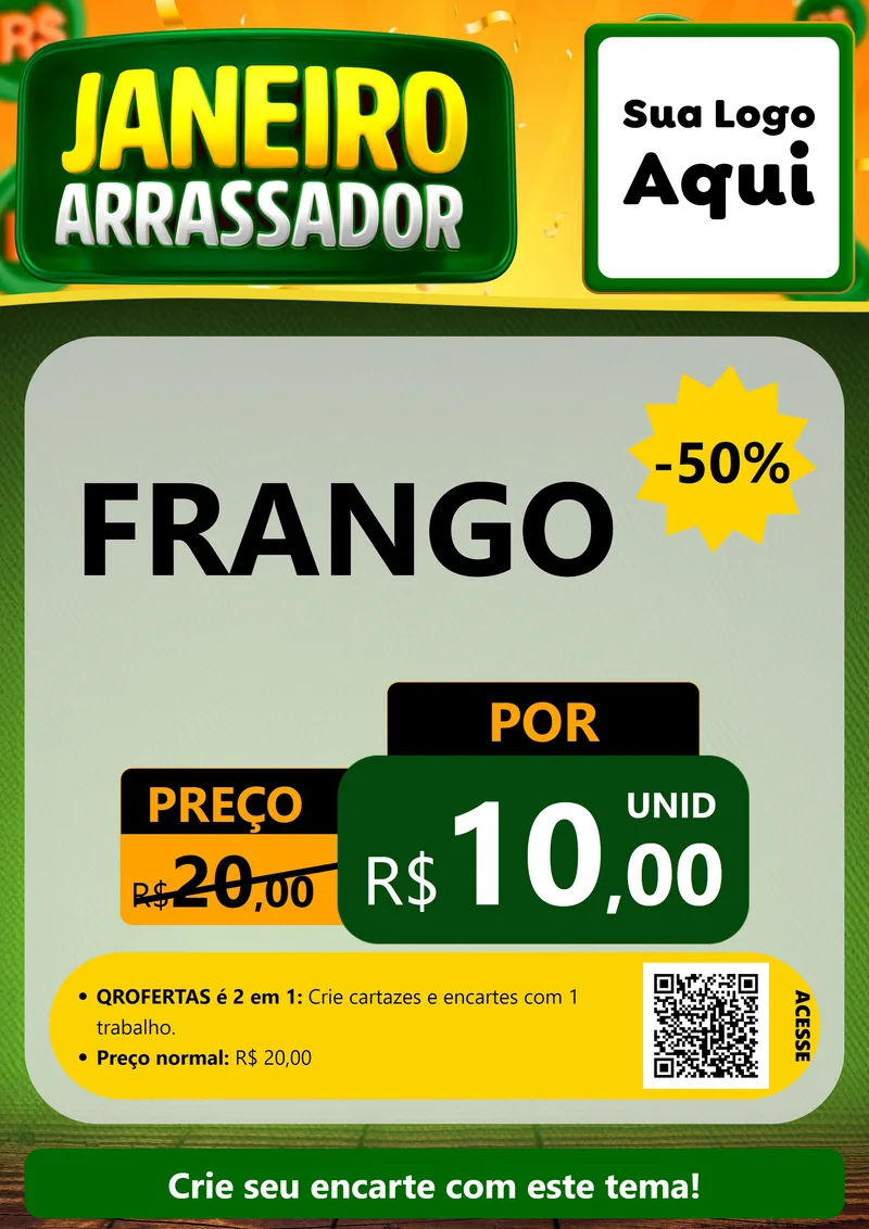 Modelo de Cartaz para Cartaz A4 Vertical com o tema Janeiro Arrasador para Assados