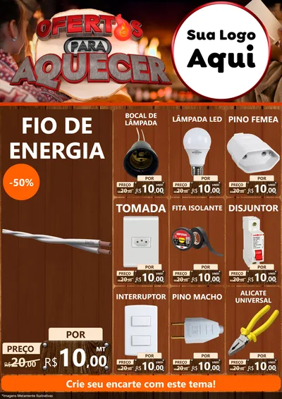 Modelo de Encarte para Encarte A4 Vertical com o tema Ofertas Para Aquecer para Materiais Elétricos