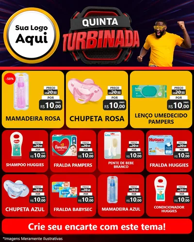 Modelo de Rede Social para Feed Instagram com o tema Quinta Turbinada para Bebês