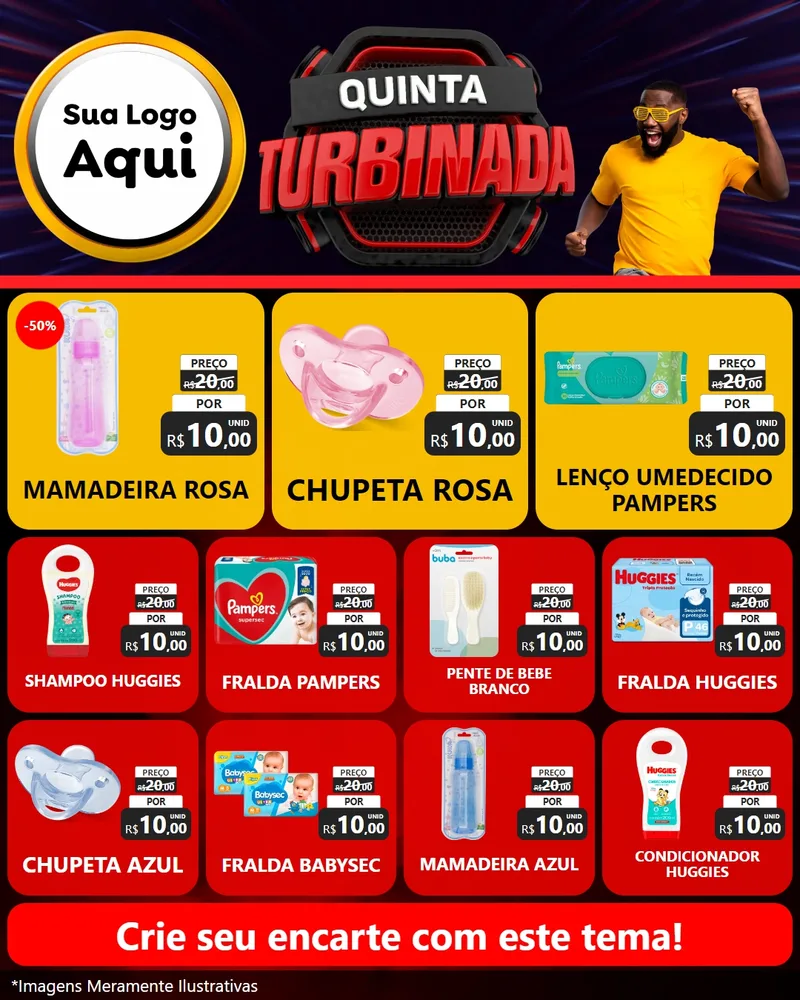 Modelo de Rede Social para Feed Instagram com o tema Quinta Turbinada para Bebês