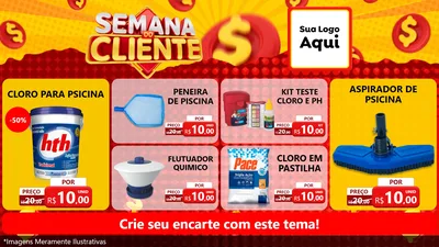 Modelo de TV para TV Horizontal com o tema Semana do Cliente para Produtos para Piscina