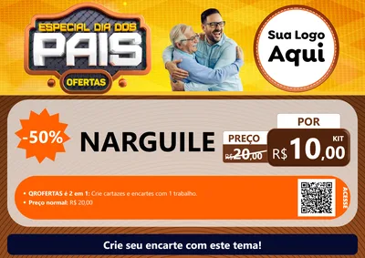 Modelo de Cartaz para Cartaz A4 Horizontal com o tema Especial Dia dos Pais para Tabacaria