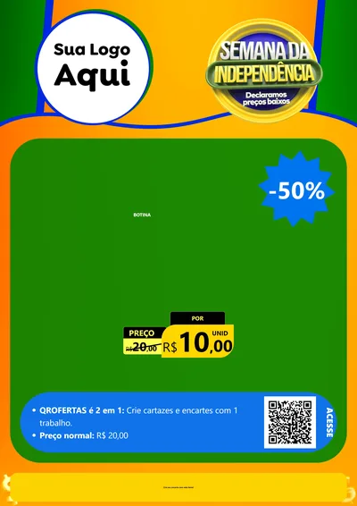 Modelo de Cartaz para Cartaz A4 Vertical com o tema Semana da Independência Declaramos Preços Baixos para Agropecuária