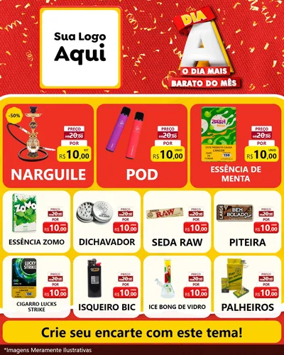 Modelo de Rede Social para Feed Instagram com o tema Dia A o Dia Mais Barato do Mês para Tabacaria