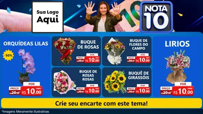 Modelo de TV para TV Horizontal com o tema Nota 10 para Floricultura e jardim
