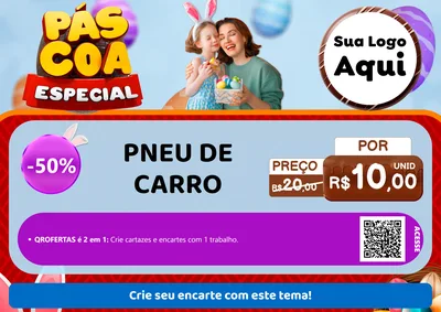 Modelo de Cartaz para Cartaz A4 Horizontal com o tema Páscoa Especial para Auto peças