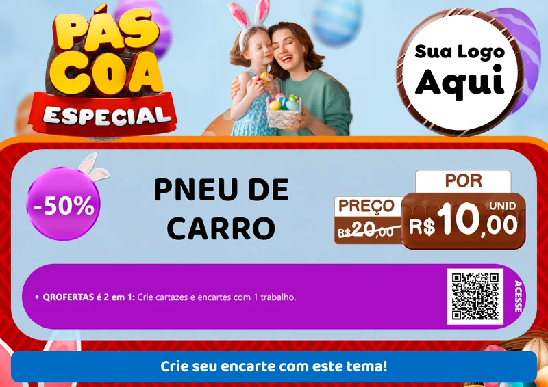 Modelo de Cartaz para Cartaz A4 Horizontal com o tema Páscoa Especial para Auto peças