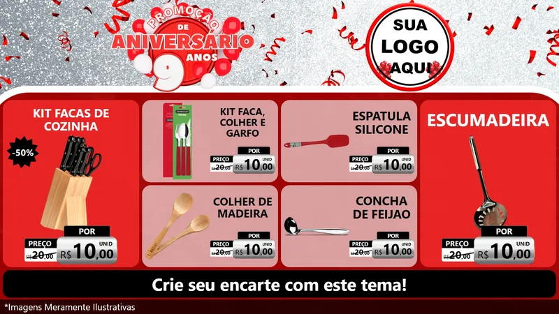 Modelo de TV para TV Horizontal com o tema Promoção de Aniversário - 9 Anos para Utilidades Domésticas