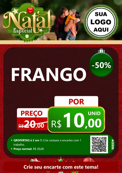 Modelo de Cartaz para Cartaz A4 Vertical com o tema Natal Especial para Assados