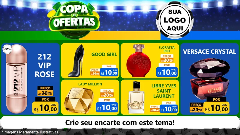 Modelo de TV para TV Horizontal com o tema Copa de Ofertas para Perfumes