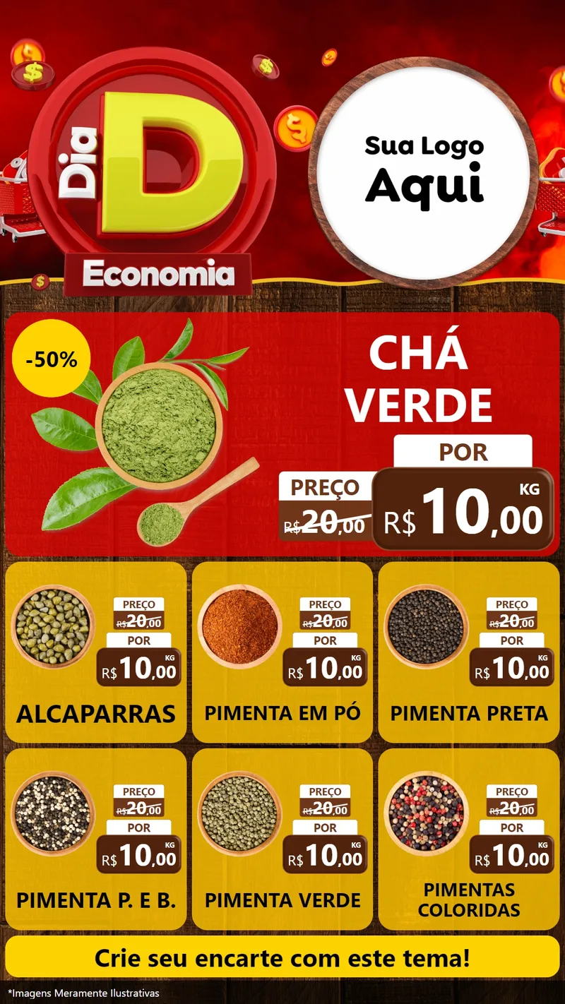 Modelo de Rede Social para Stories com o tema Dia D Economia para Produtos Naturais