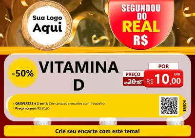 Modelo de Cartaz para Cartaz A4 Horizontal com o tema Segundou do Real para Farmácia
