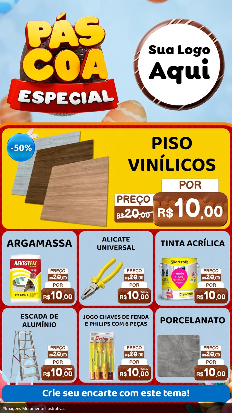Modelo de Rede Social para Stories com o tema Páscoa Especial para Material para Construção