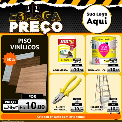 Modelo de Rede Social para Feed Facebook com o tema Esmaga Preço para Material para Construção