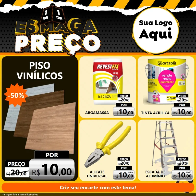 Modelo de Rede Social para Feed Facebook com o tema Esmaga Preço para Material para Construção