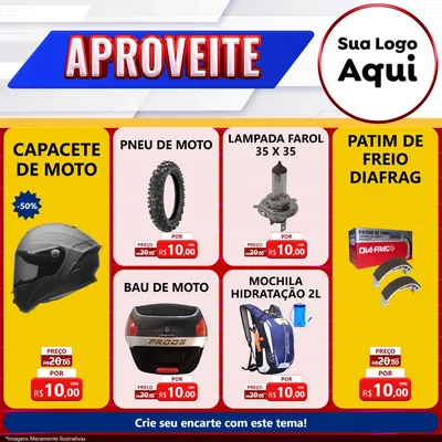 Modelo de Rede Social para Feed Facebook com o tema Aproveite para Moto peças