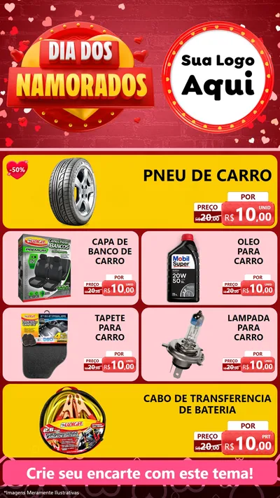 Modelo de TV para TV Vertical com o tema Dia Dos Namorados para Auto peças