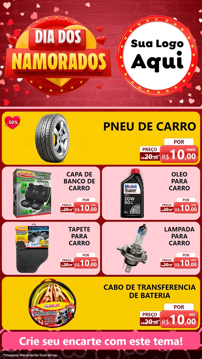 Modelo de TV para TV Vertical com o tema Dia Dos Namorados para Auto peças