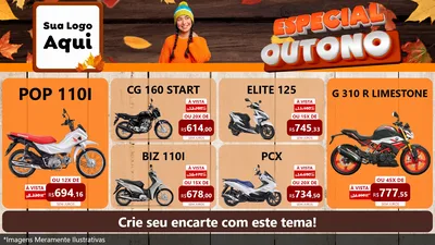 Modelo de TV para TV Horizontal com o tema Especial Outono para Concessionaria de Motos