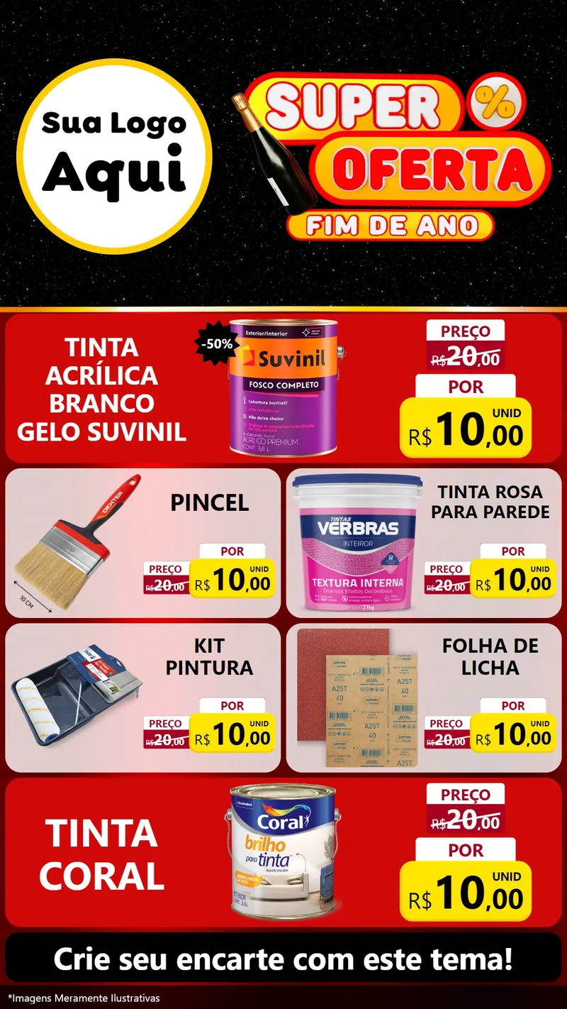 Modelo de TV para TV Vertical com o tema Super Oferta Fim de Ano para Tintas e Ferramentas